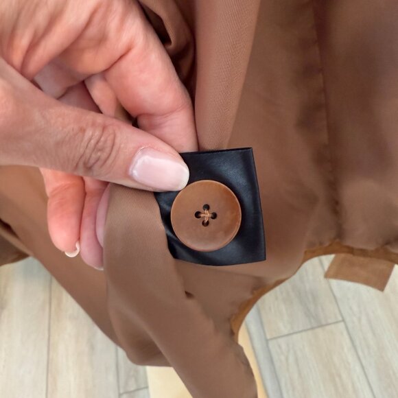 🤎 Suede Leather Coat w/ Faux Fur Collar 🤎 - Picture 5 of 9